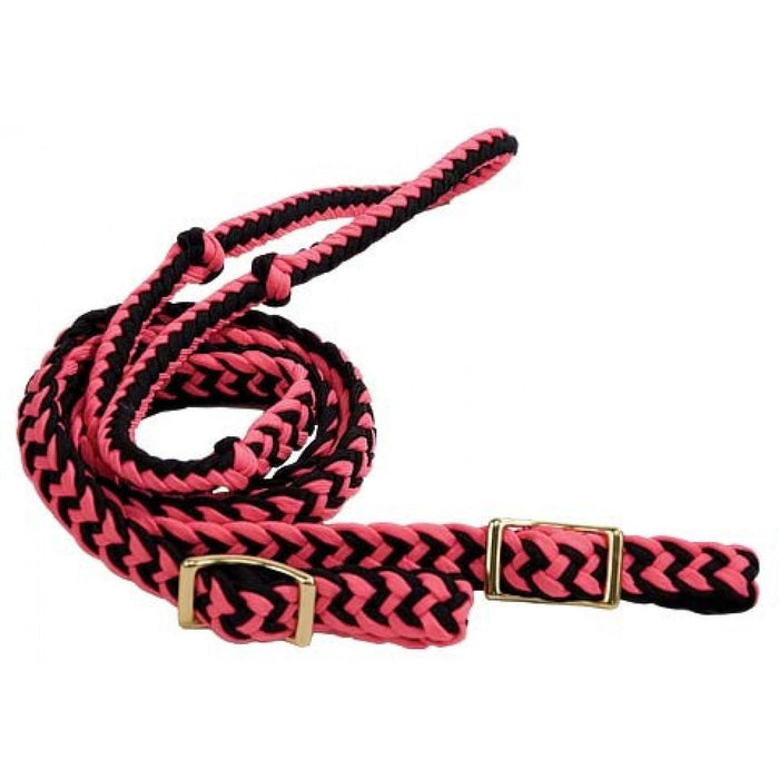 BRAIDED POLY KNOTTED ROPING REINS - TackN'Bark