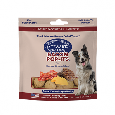 STEWART® PRO-TREATS BACON POP-ITS, BACON & CHEESEBURGER RECIPE DOG TREAT