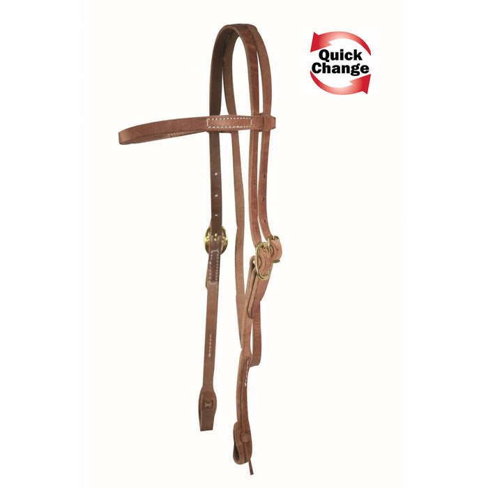 WESTERN RAWHIDE SIGNATURE HARNESS LEATHER QUICK CHANGE BROWBAND HEADSTALL