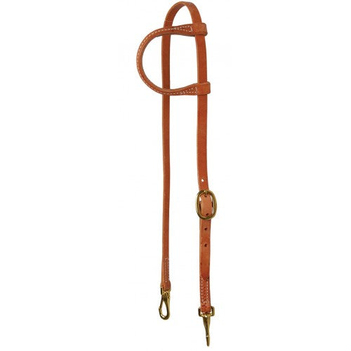 WESTERN RAWHIDE SIGNATURE ONE EAR HEADSTALL WITH SNAPS, 5/8 INCH, HARNESS LEATHER